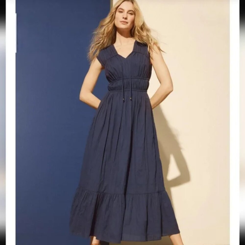 NEW J. MCLAUGHLIN Minna Maxi Dress in Navy Size Medium